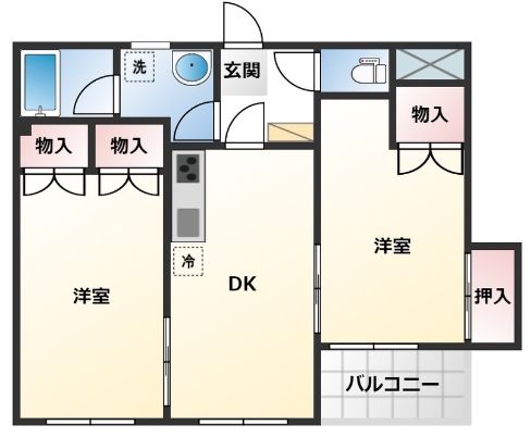 文京区根津のマンションの間取り