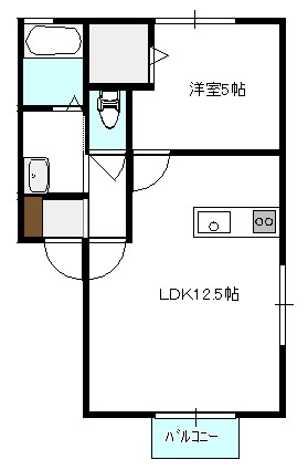 新潟市江南区曽野木のアパートの間取り