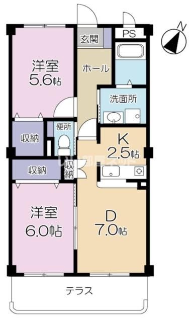 鴻巣市雷電のマンションの間取り