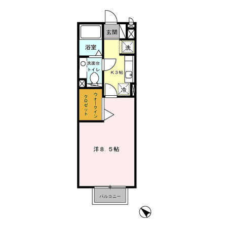 八王子市犬目町のアパートの間取り