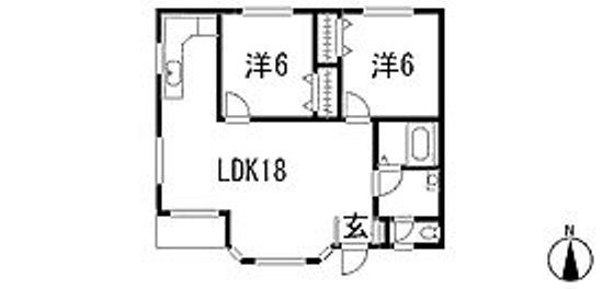 岡山市中区山崎のアパートの間取り