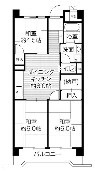 ビレッジハウス港島タワー1号棟の間取り