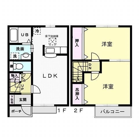 鹿嶋市大字中のアパートの間取り