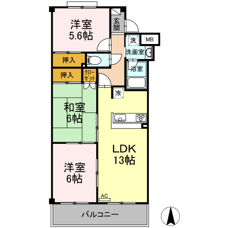 クレスト広田の間取り