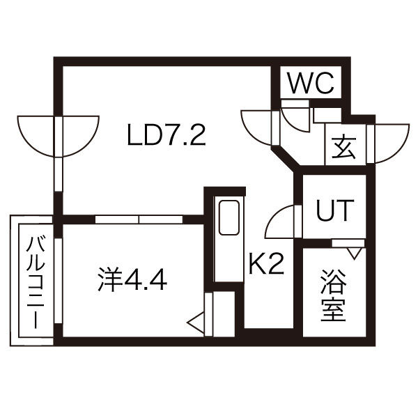 札幌市東区北十二条東のマンションの間取り