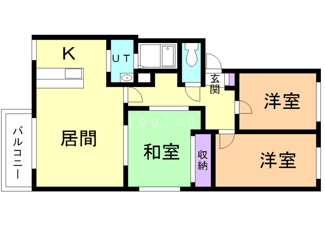 札幌市白石区菊水元町一条のマンションの間取り