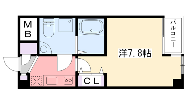 西宮市甲子園高潮町のマンションの間取り