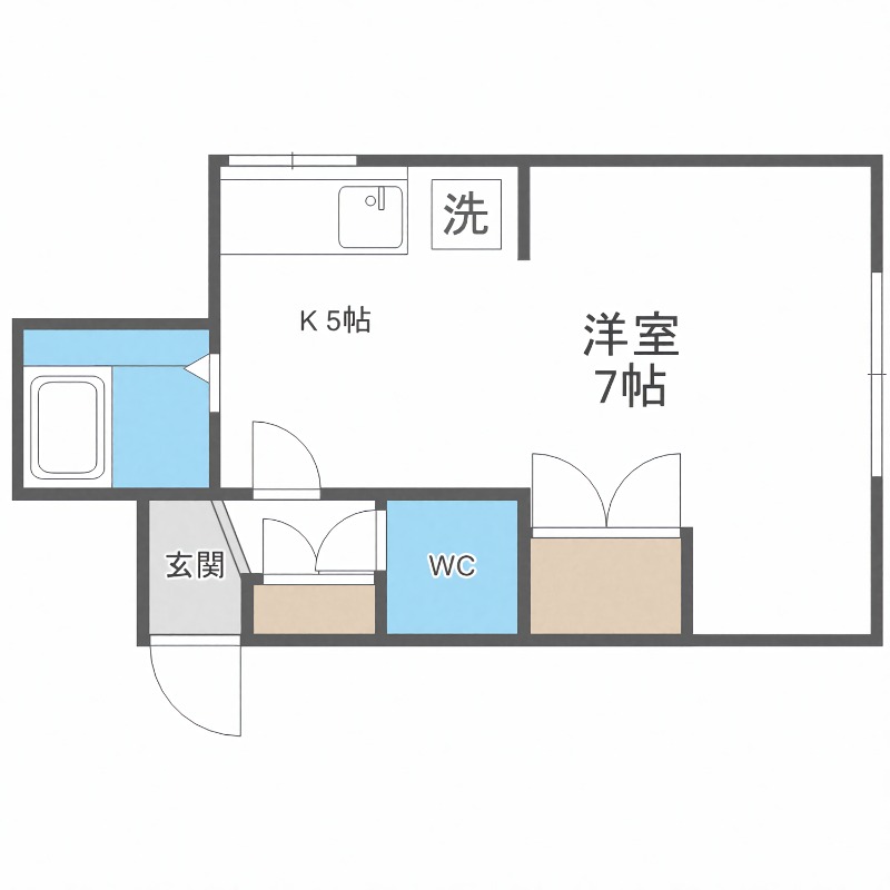 札幌市中央区南十六条西のマンションの間取り