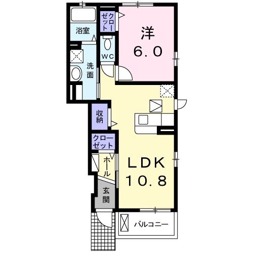 千葉市中央区矢作町のアパートの間取り