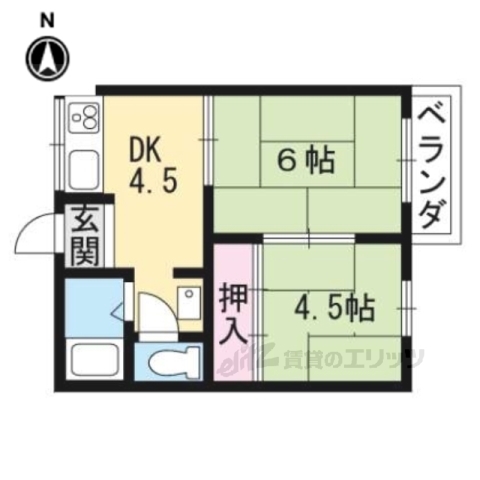 ハイツ奥村Ｂの間取り