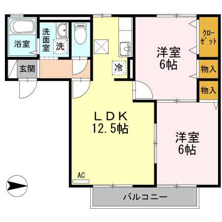 ルピナスコート　A棟の間取り