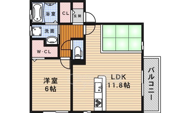 大阪モノレール本線 少路駅 徒歩15分 2階建 築17年の間取り写真