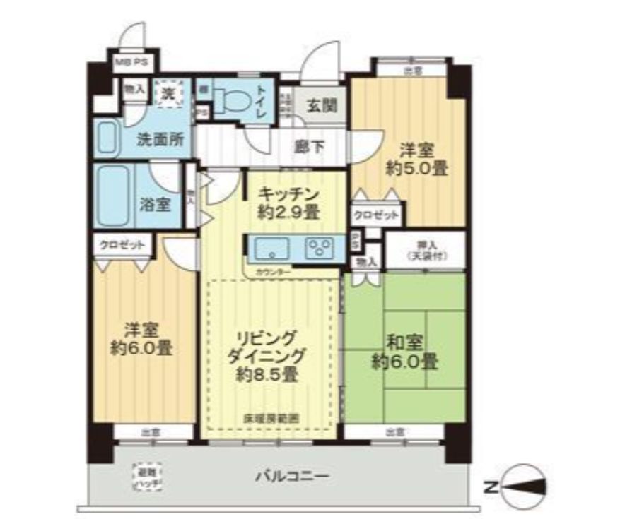 ライオンズプラザ鶯谷の間取り写真
