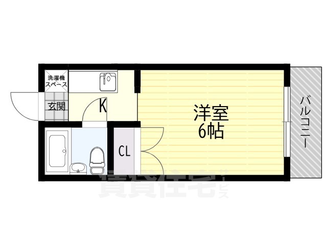 地下鉄東西線 椥辻駅 徒歩10分 3階建 築39年の間取り写真