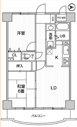 東武伊勢崎線 谷塚駅 徒歩5分 10階建 築35年の間取り写真