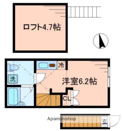 東急池上線 蓮沼駅 徒歩2分 2階建 築12年の間取り写真