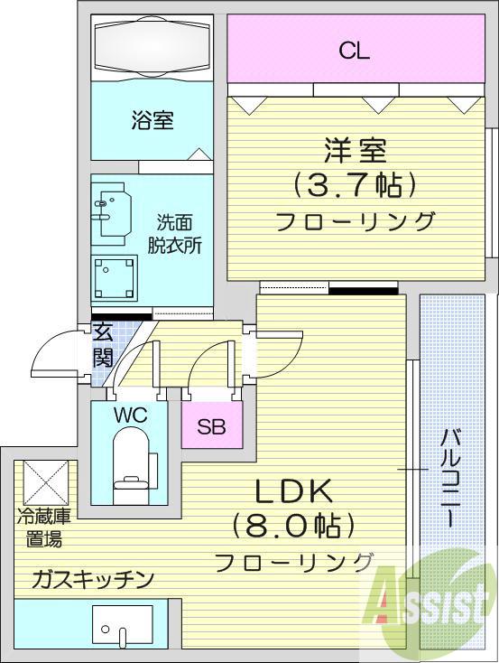 地下鉄東西線 琴似駅 徒歩4分 4階建 築11年の間取り写真