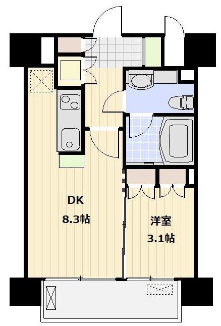 都営新宿線 西大島駅 徒歩8分 8階建 築22年の間取り写真