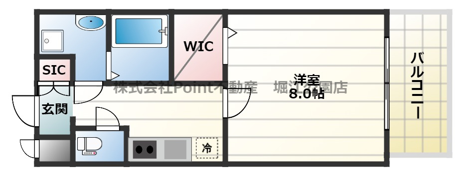 地下鉄長堀鶴見緑地線 西長堀駅 徒歩5分 11階建 築9年の間取り写真