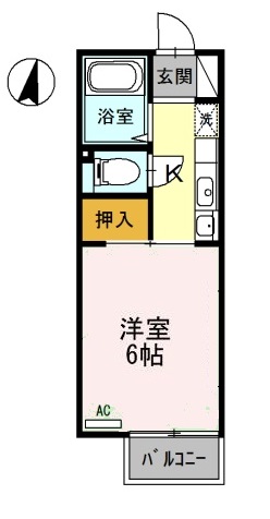 鹿児島市東谷山のアパートの間取り