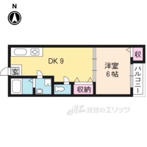 京都市西京区松室中溝町のマンションの間取り