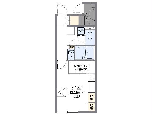 【レオパレスタウンコート中の島の間取り】