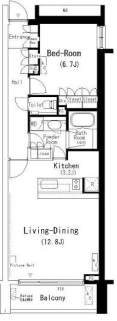 港区南麻布のマンションの間取り