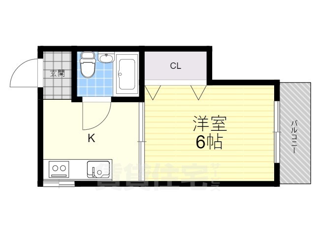 京都市伏見区城通町のマンションの間取り