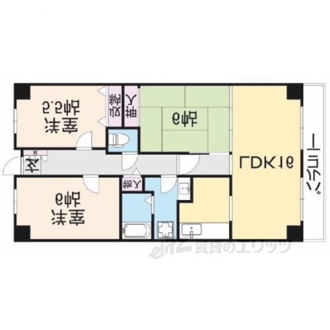 ＰＨＯＥＮＩＸＣＯＵＲＴ交野１の間取り