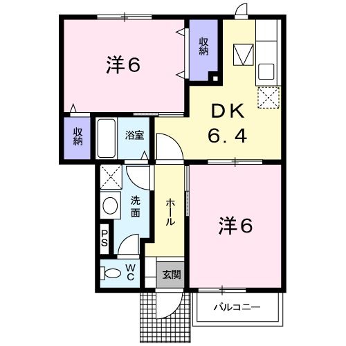 名古屋市緑区鳴海町のアパートの間取り