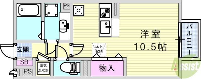 神戸市北区山田町小部のアパートの間取り