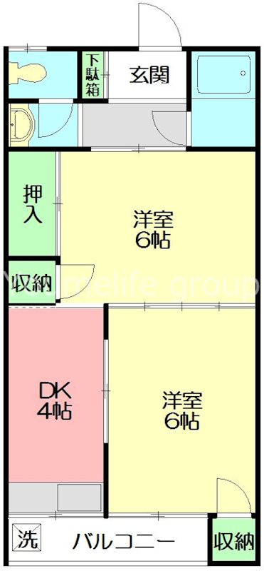 小田原市扇町のアパートの間取り