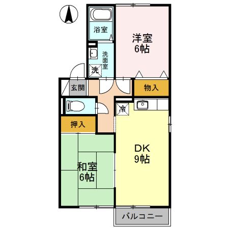 海南市船尾のアパートの間取り