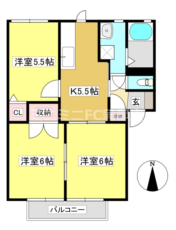 ワルトハイムB棟の間取り