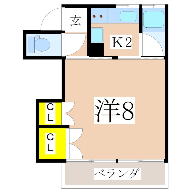 鹿児島市郡元のアパートの間取り