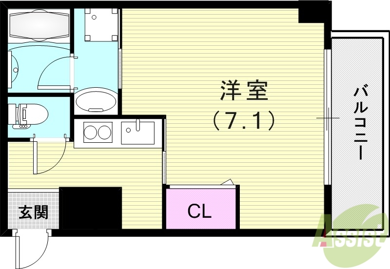 伊丹市東有岡のマンションの間取り