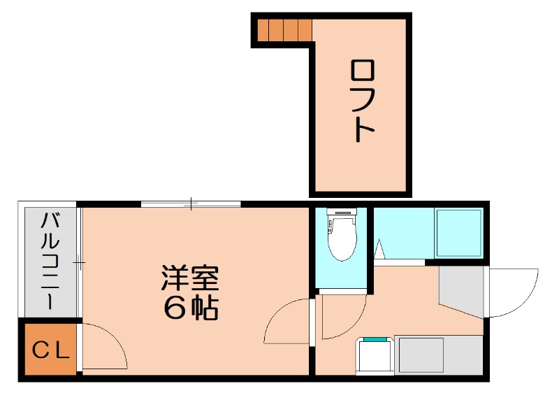 春日市岡本のアパートの間取り