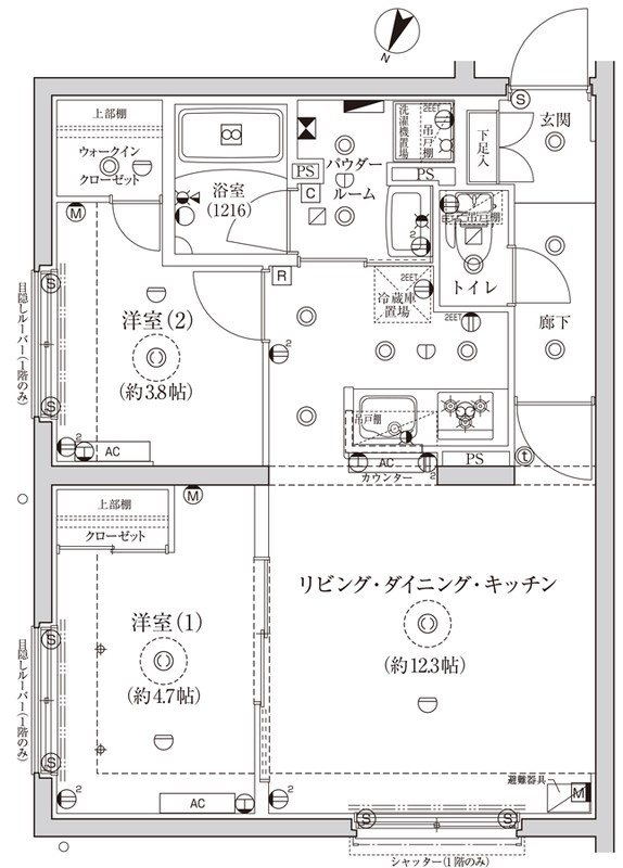 グローリオシェルト池袋IIの間取り