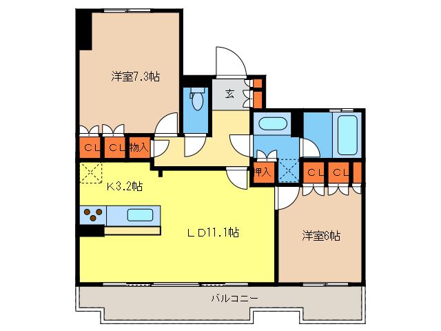 【サンデュエル小山駅東通りの間取り】