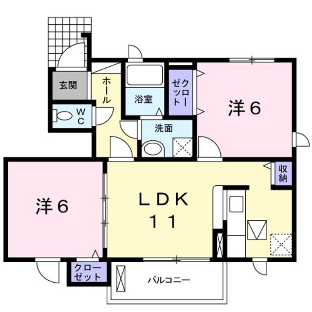 【柏市手賀の杜のアパートの間取り】