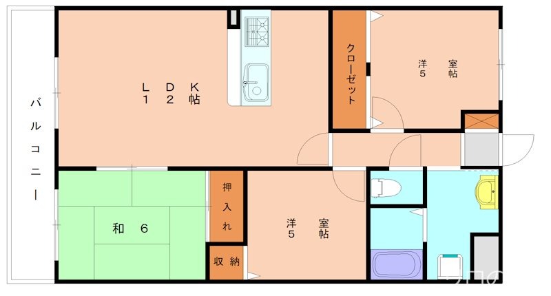 福岡市東区三苫のマンションの間取り