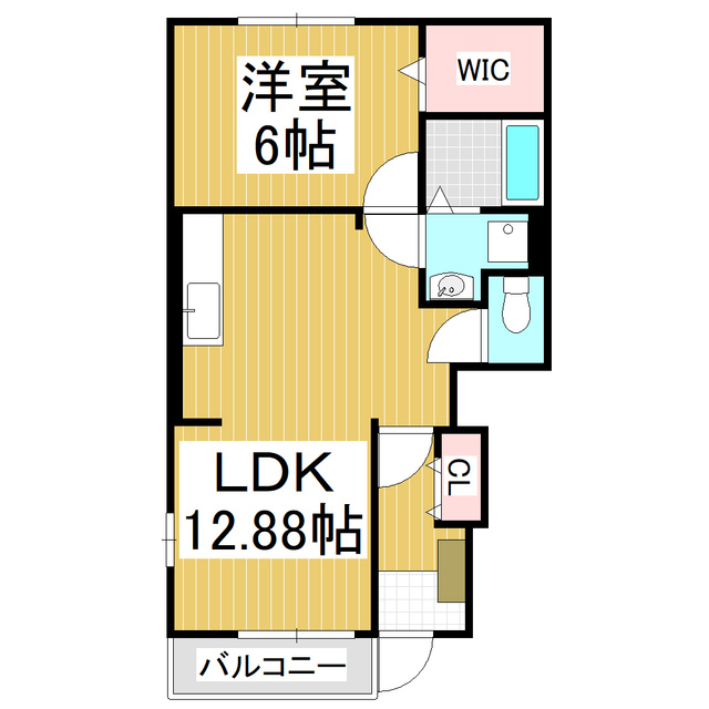 安曇野市三郷明盛のアパートの間取り