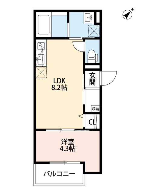 大阪市東淀川区大道南のアパートの間取り