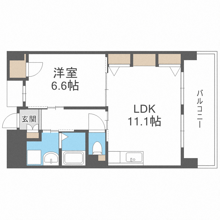 大阪市西成区鶴見橋のマンションの間取り