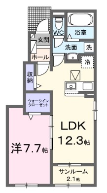 蓮田市大字黒浜のアパートの間取り