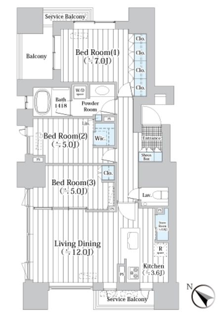 中央区新川のマンションの間取り