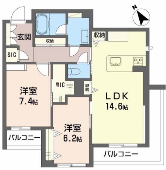 【鹿児島市城山町のマンションの間取り】