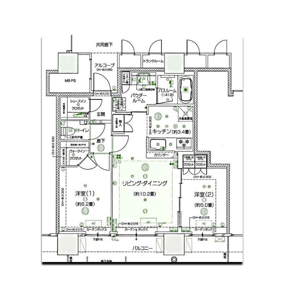 福岡市東区香椎照葉のマンションの間取り