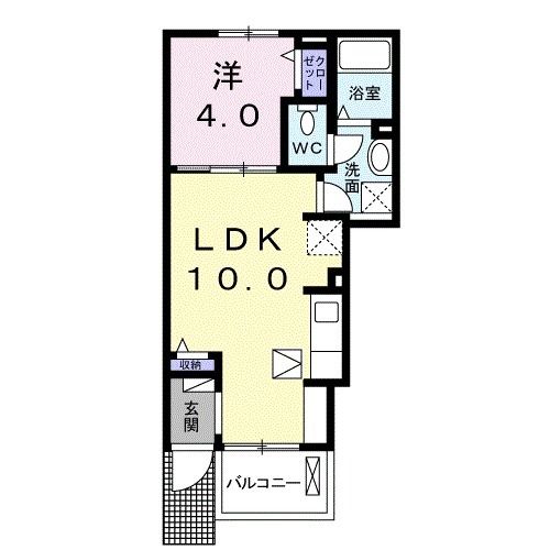 佐野市大橋町のアパートの間取り