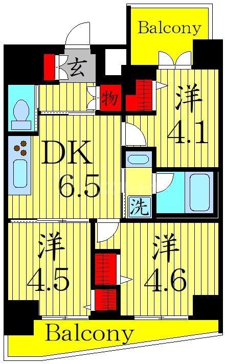 【墨田区立花のマンションの間取り】